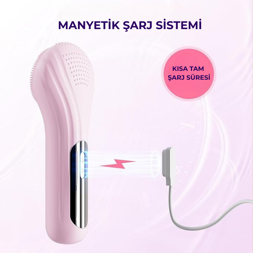 Suya Dayanıklı Elektrikli Yüz Temizleme ve Makyaj Arındırma Cihazı
