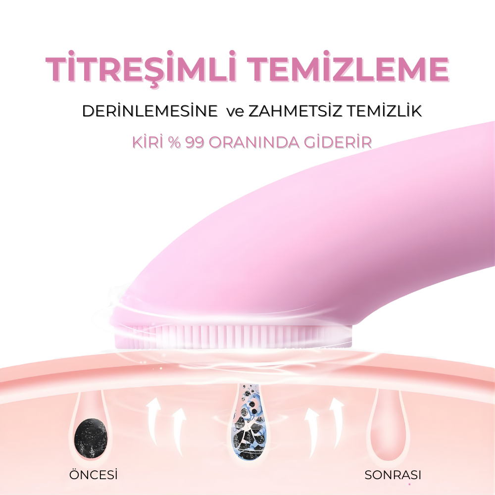 Suya Dayanıklı Elektrikli Yüz Temizleme ve Makyaj Arındırma Cihazı
