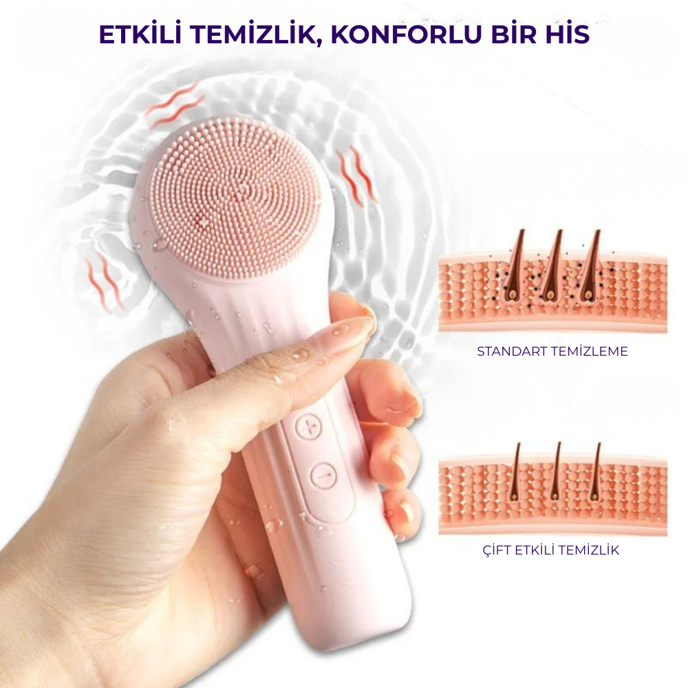 Suya Dayanıklı Elektrikli Yüz Temizleme ve Makyaj Arındırma Cihazı