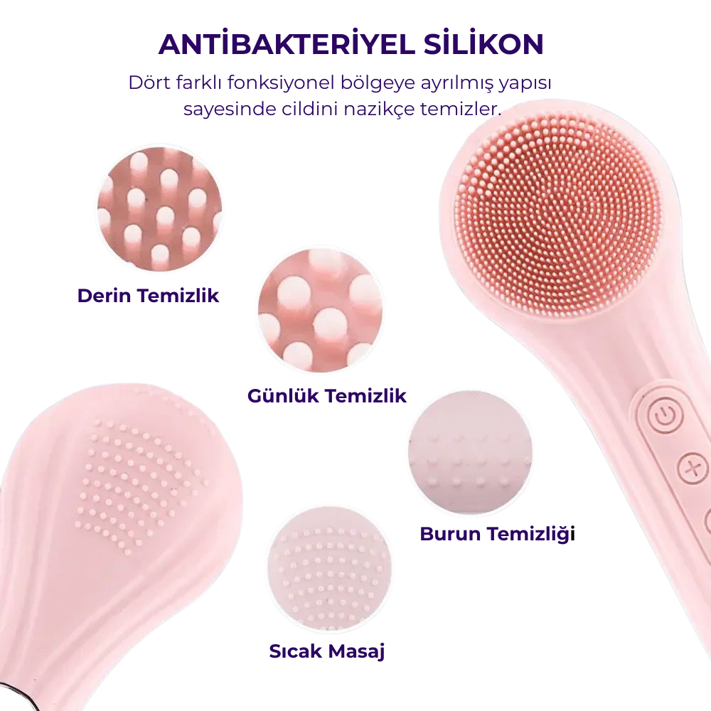 Suya Dayanıklı Elektrikli Yüz Temizleme ve Makyaj Arındırma Cihazı