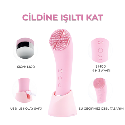 Suya Dayanıklı Elektrikli Yüz Temizleme ve Makyaj Arındırma Cihazı