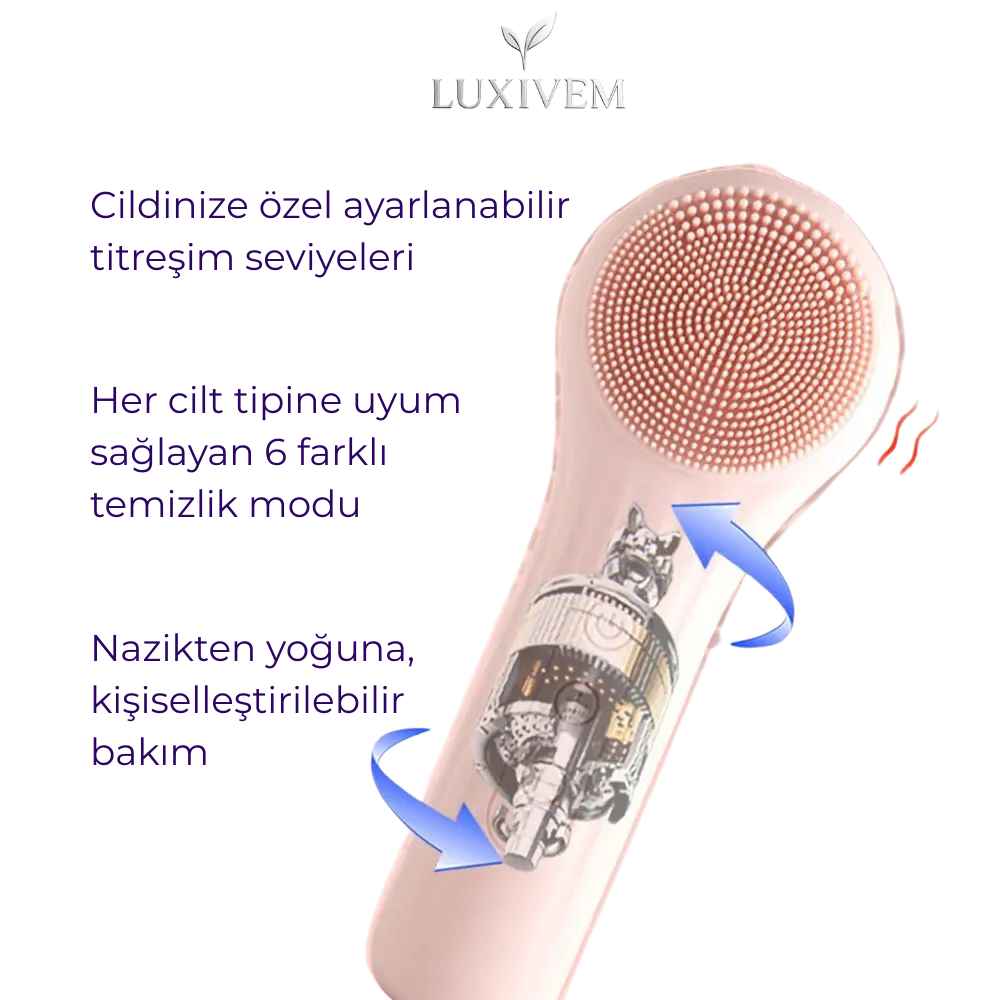 Suya Dayanıklı Elektrikli Yüz Temizleme ve Makyaj Arındırma Cihazı